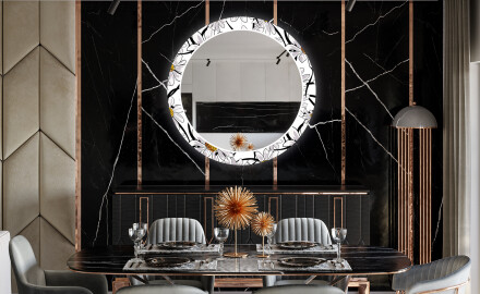 Runder Dekorativer Spiegel Mit LED-beleuchtung Für Das Esszimmer - Chamomile