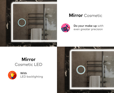 Abgerundeter Badspiegel mit LED Beleuchtung L146 #8