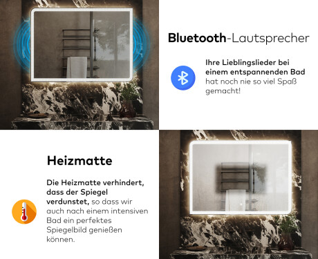 Abgerundeter Badspiegel mit LED Beleuchtung L146 #6
