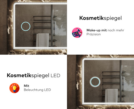Abgerundeter Badspiegel mit LED Beleuchtung L146 #8