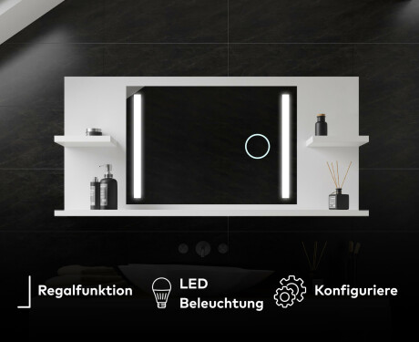 LED Spiegel mit Ablageflächen - L02 #7