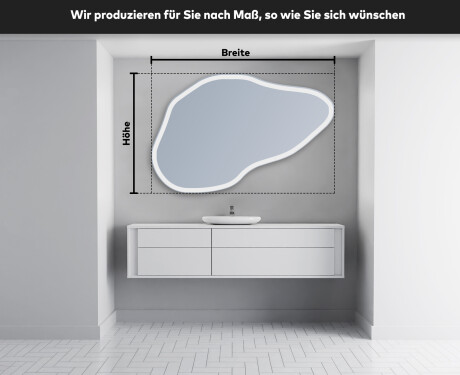 Unregelmäßiger Spiegel mit LED Beleuchtung P222 #3