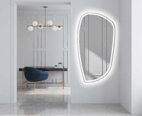 Unregelmäßiger asymmetrischer Spiegel mit LED Beleuchtung I222 #4