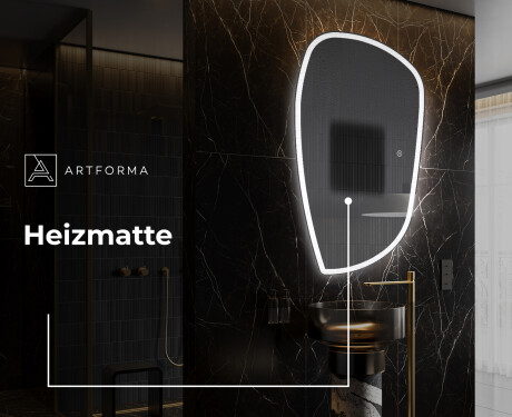 Unregelmäßiger asymmetrischer Spiegel mit LED Beleuchtung I222 #8