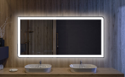 Abgerundet Badspiegel Mit LED Beleuchtung L80