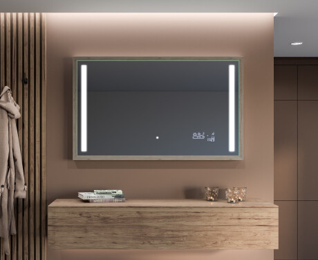 Spiegel mit Rahmen und LED Industrial Beleuchtung FrameLine L02 #12