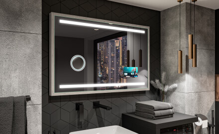 Spiegel mit Rahmen und LED Industrial Beleuchtung  FrameLine L09