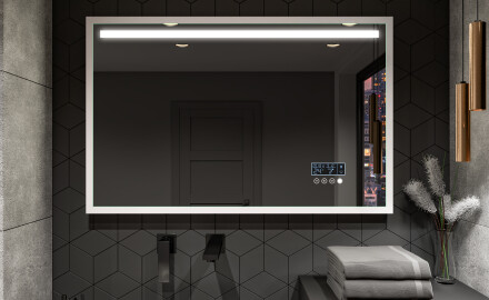 Spiegel mit Rahmen und LED Industrial Beleuchtung FrameLine L12