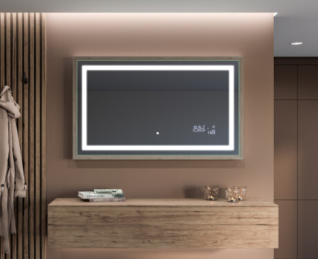 Spiegel mit Rahmen und LED Industrial Beleuchtung FrameLine L15 #12