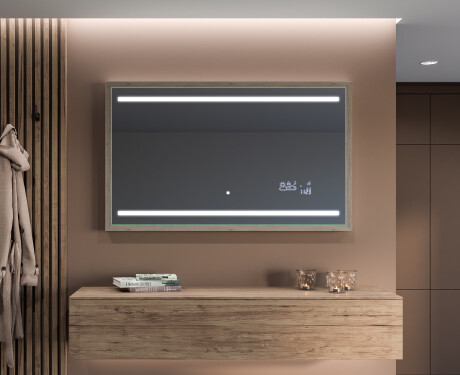 Spiegel mit Rahmen und LED Industrial Beleuchtung FrameLine L23 #12