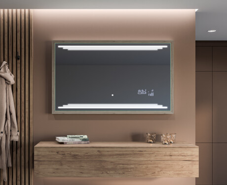 Spiegel mit Rahmen und LED Industrial Beleuchtung FrameLine L75 #12