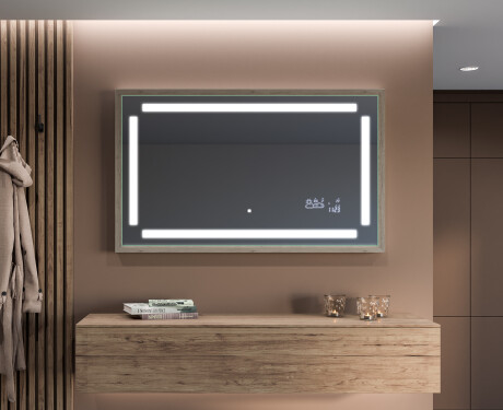Spiegel mit Rahmen und LED Industrial Beleuchtung FrameLine L124 #12