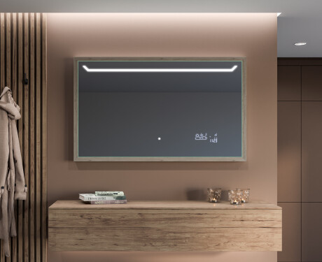 Spiegel mit Rahmen und LED Industrial Beleuchtung FrameLine L128 #12