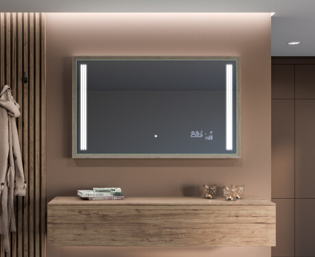 Spiegel mit Rahmen und LED Industrial Beleuchtung FrameLine L131 #12