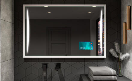 Spiegel mit Rahmen und LED Industrial Beleuchtung FrameLine L135