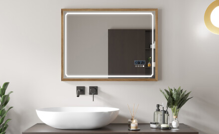 Spiegel mit Rahmen und LED Industrial Beleuchtung FrameLine L137