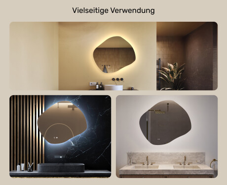 Badezimmerspiegel mit Beleuchtung, zweifarbig, Touch‑Schalter, Heizmatte #2