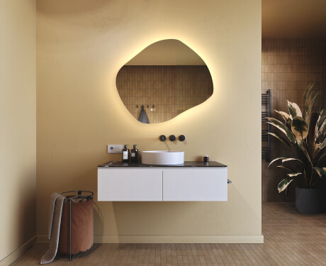 Badezimmerspiegel mit Beleuchtung, zweifarbig, Touch‑Schalter, Heizmatte #9