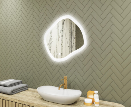 Badezimmerspiegel mit Beleuchtung, Dual-Farbtemperatur, Touch-Schalter, Heizmatte