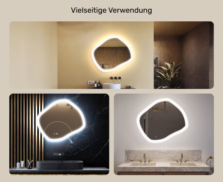 Badezimmerspiegel mit Beleuchtung, Dual-Farbtemperatur, Touch-Schalter, Heizmatte #2