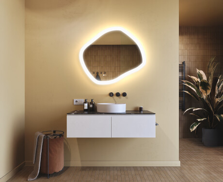 Badezimmerspiegel mit Beleuchtung, Dual-Farbtemperatur, Touch-Schalter, Heizmatte #9