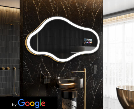 Unregelmäßiger Badpiegel mit LED SMART C222 Google