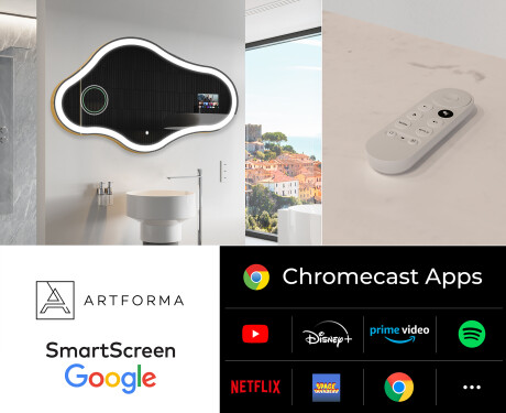 Unregelmäßiger Badpiegel mit LED SMART C222 Google #2