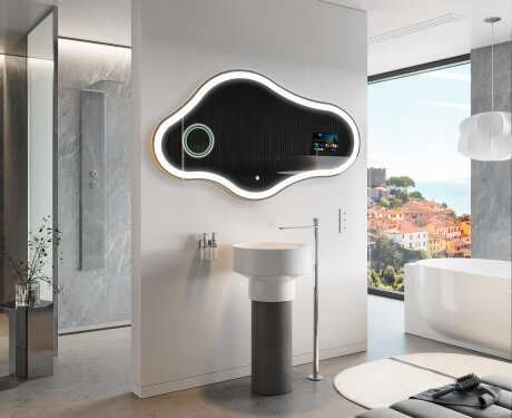Unregelmäßiger Badpiegel mit LED SMART C222 Google #10