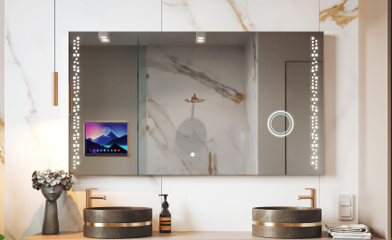 Moderner LED-Spiegel mit iPad Displine L38 Rahmen
