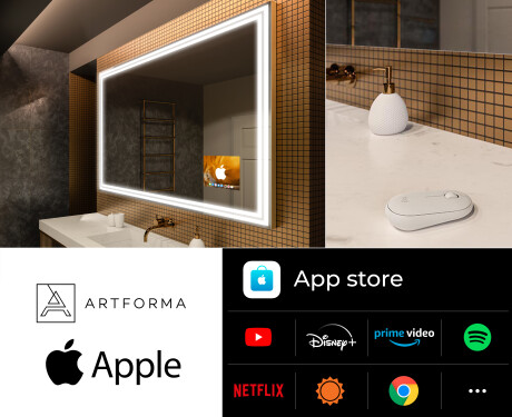 Smart Spiegel LED Badspiegel L57 Apple #2