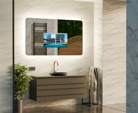 Intelligenter Abgerundeter LED-Badezimmerspiegel SmartScreen 21,5”