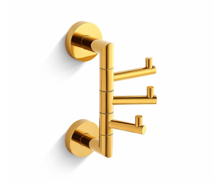 CLASSIC – Handtuchhaken / dreifach schwenkbar / goldglänzend