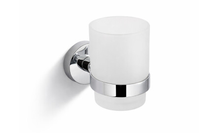 CLASSIC – Halterung mit Becher / Chrom, mattes Glas