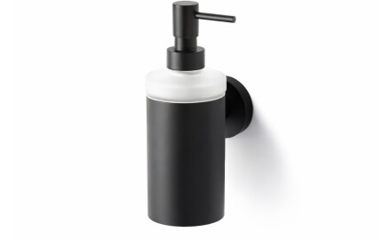 CLASSIC – Spender für Flüssigseife / Metallgehäuse, mattes Glas / mattschwarz