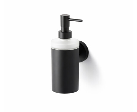 CLASSIC – Spender für Flüssigseife / Metallgehäuse, mattes Glas / mattschwarz