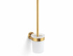 CLASSIC – Hängende Toilettenbürste / Behälter aus mattem Glas / goldfarben, gebürstet