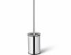 CLASSIC – Niedrige, freistehende Toilettenbürste / Metallbehälter, Glasaufsatz / Chrom