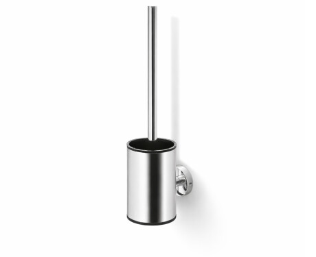 CLASSIC – Niedrige hängende Toilettenbürste / Metallbehälter, Silikonbürstenkopf / Chrom