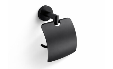 CLASSIC – Toilettenpapierhalter / mit Abdeckung / mattschwarz