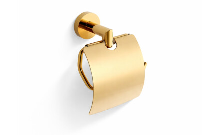 CLASSIC – Toilettenpapierhalter / mit Abdeckung / goldglänzend