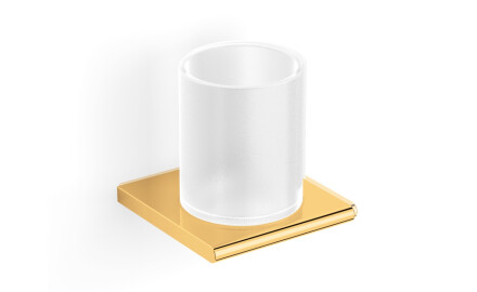 MILANO – Halterung mit Becher / goldglänzend, mattes Glas