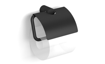 MEGAN – Toilettenpapierhalter / mit Abdeckung / mattschwarz