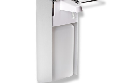 Desinfektionsmittel-Spender 1,0 l mit Ellbogenknopf / mattes Aluminium