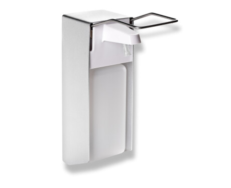 Desinfektionsmittel-Spender 1,0 l mit Ellbogenknopf / mattes Aluminium