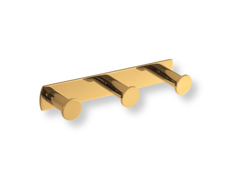Breite Leiste – 3 Handtuchhaken / goldglänzend