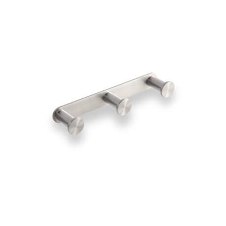 Breite Leiste – 2 Handtuchhaken / gebürsteter Stahl #1