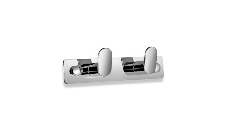 Leiste – 2 Handtuchhaken (Bohnenform) / Chrom