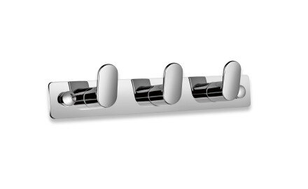 Leiste – 3 Handtuchhaken (Bohnenform) / Chrom