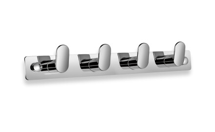 Leiste – 4 Handtuchhaken (in Bohnenform) / verchromt