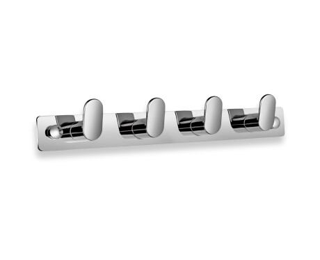 Leiste – 4 Handtuchhaken (in Bohnenform) / verchromt